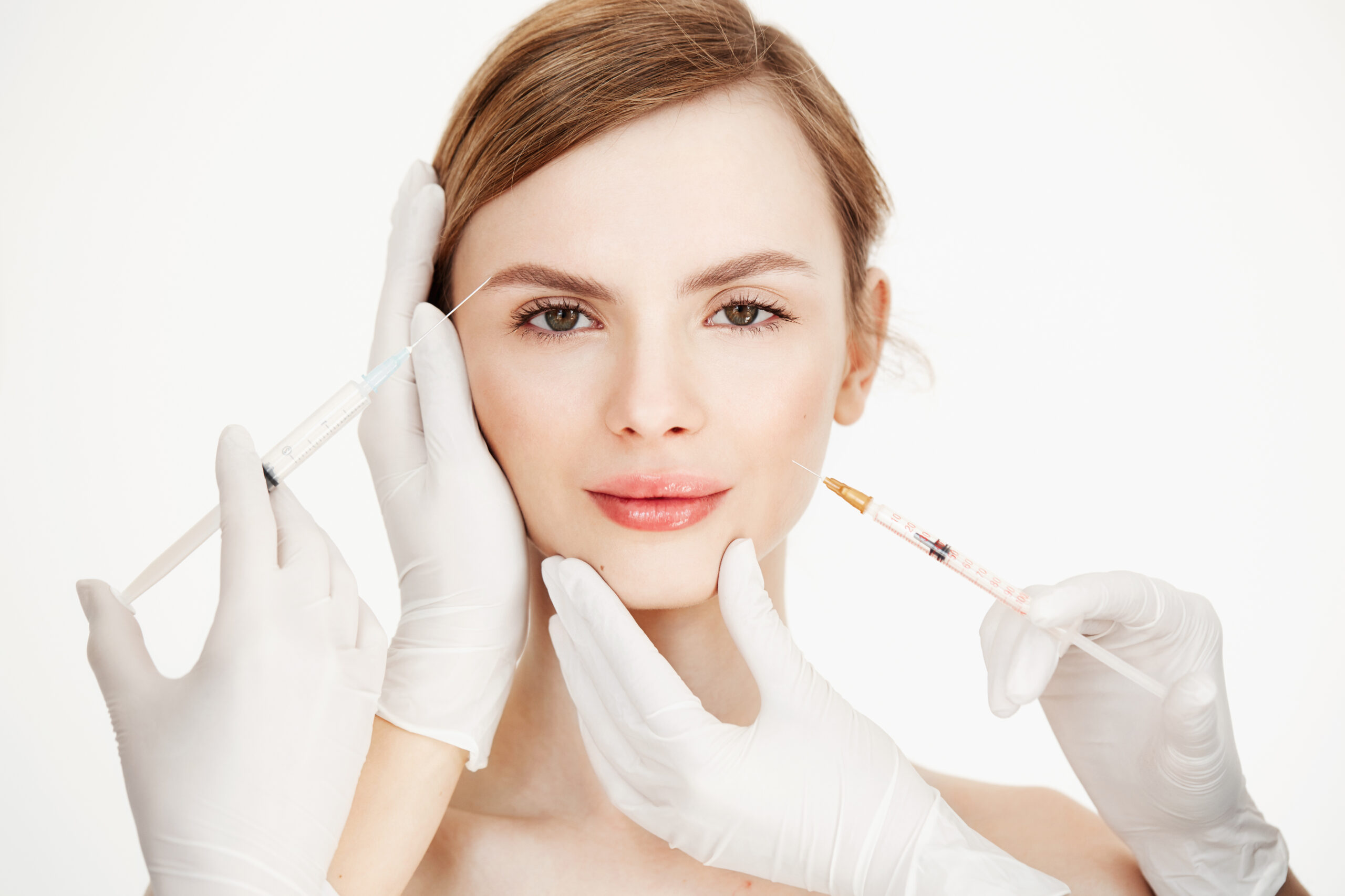 botox injections to beautiful blonde. Skin lifting. Facial treatment. Beauty and spa